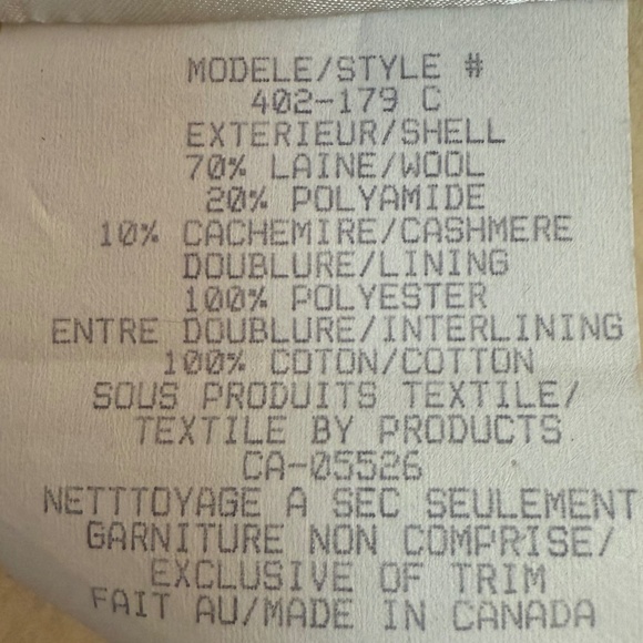 Elegant Wool & Cashmere Blend Coat - Size 4 🇨🇦 Made in Canada 🇨🇦 - Picture 6 of 6